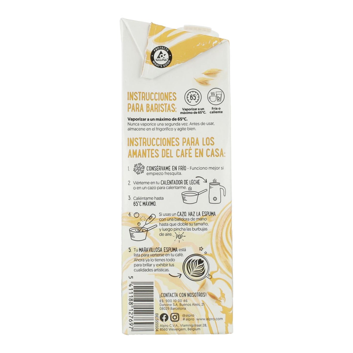 Bebida de Avena Barista sin gluten Alpro 1 Litro