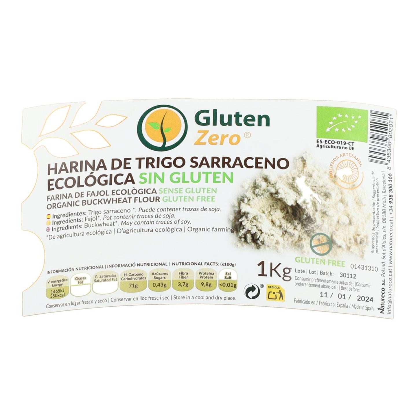 Farina di grano saraceno senza glutine 1 kg Gz Gluten Zero