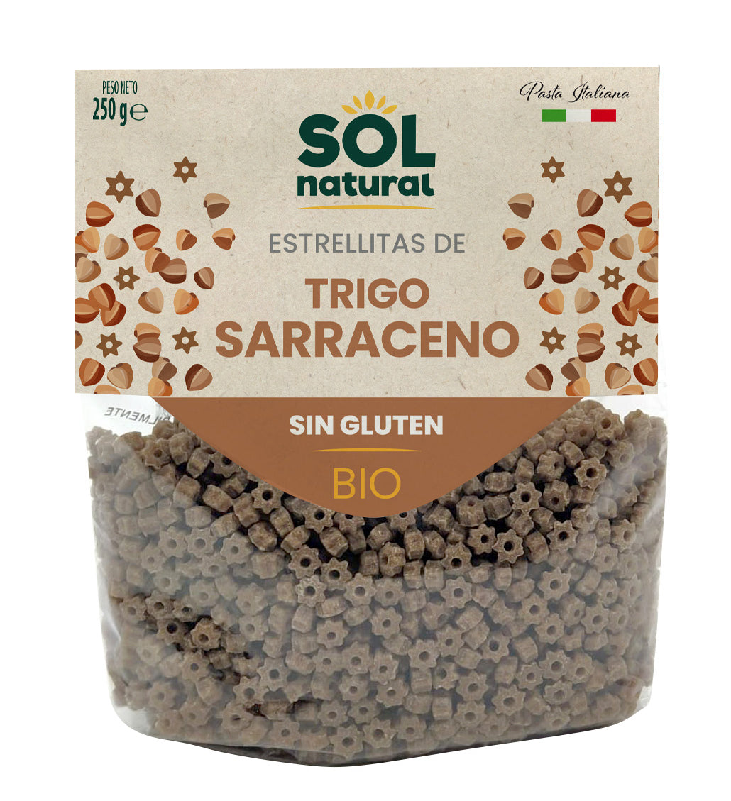 Glutenfria stjärnor av sarracenavete Sol Natural BIO 250 g