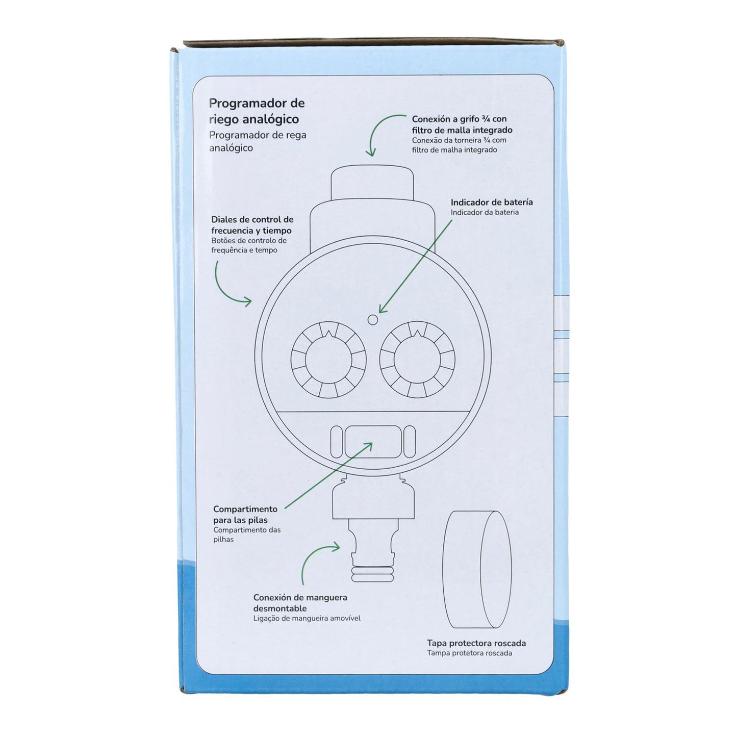 Programmatore di irrigazione blindato a tenuta stagna Planeta Huerto 0-6 bar