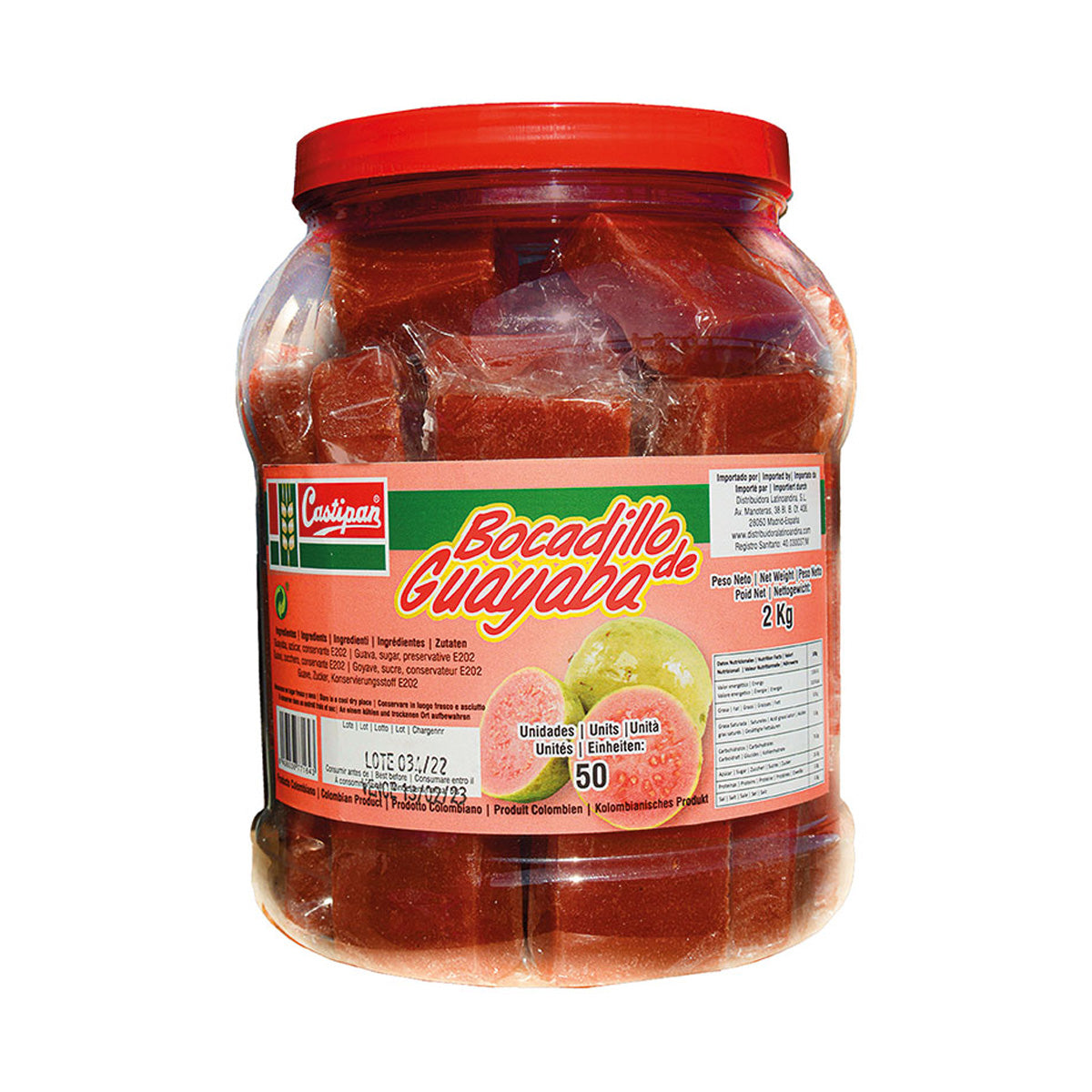 50 Guava Sandwiches in Castipan 2 kg Box