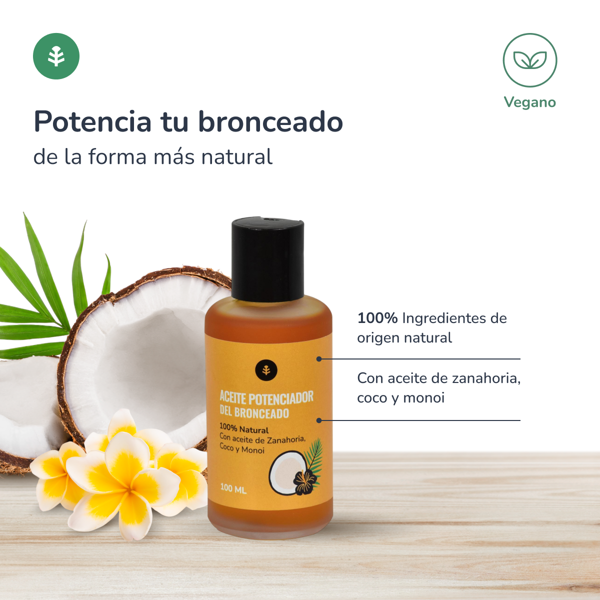 Olio abbronzante naturale Planeta Huerto 100 ml
