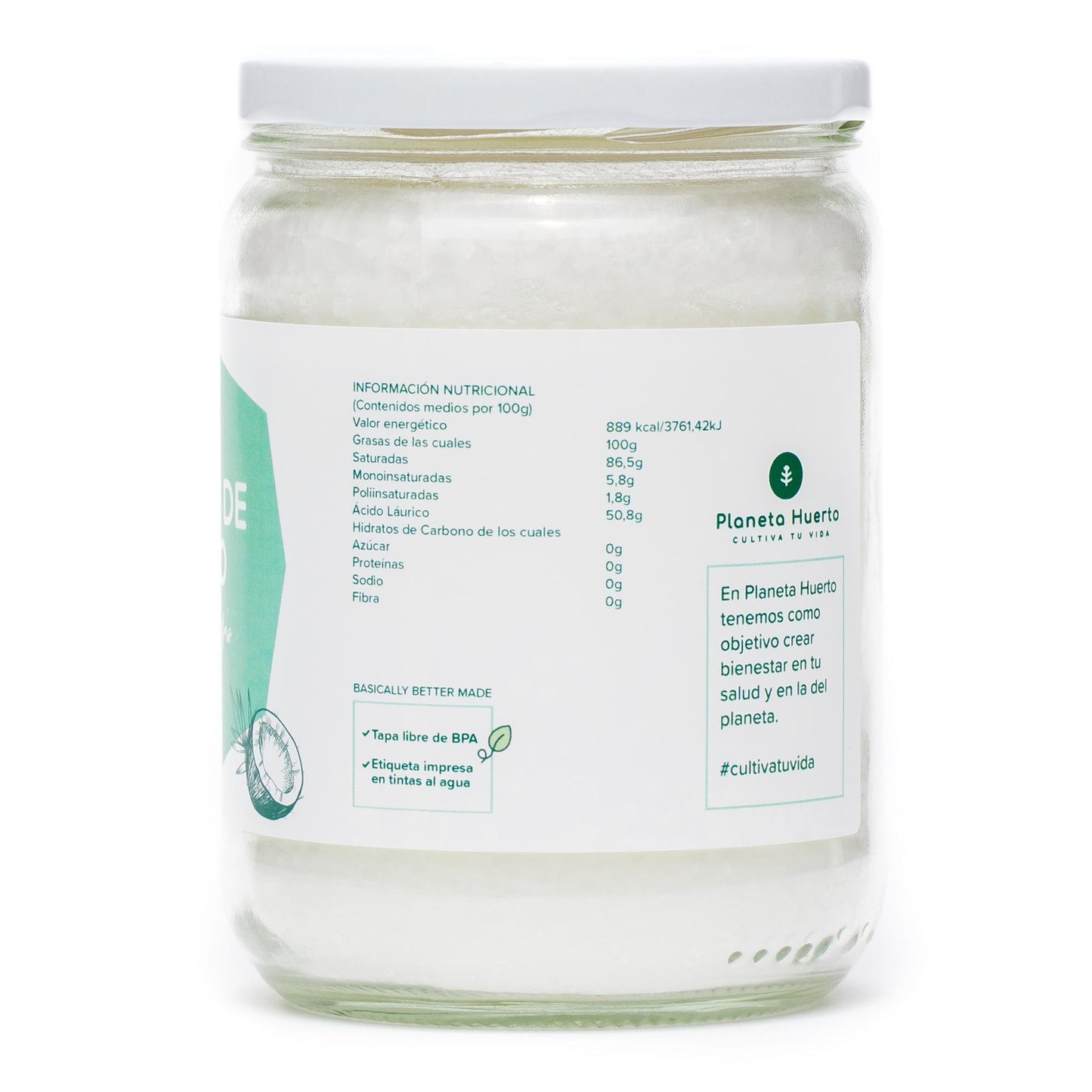 Aceite de coco virgen ECO Planeta Huerto 500 ml