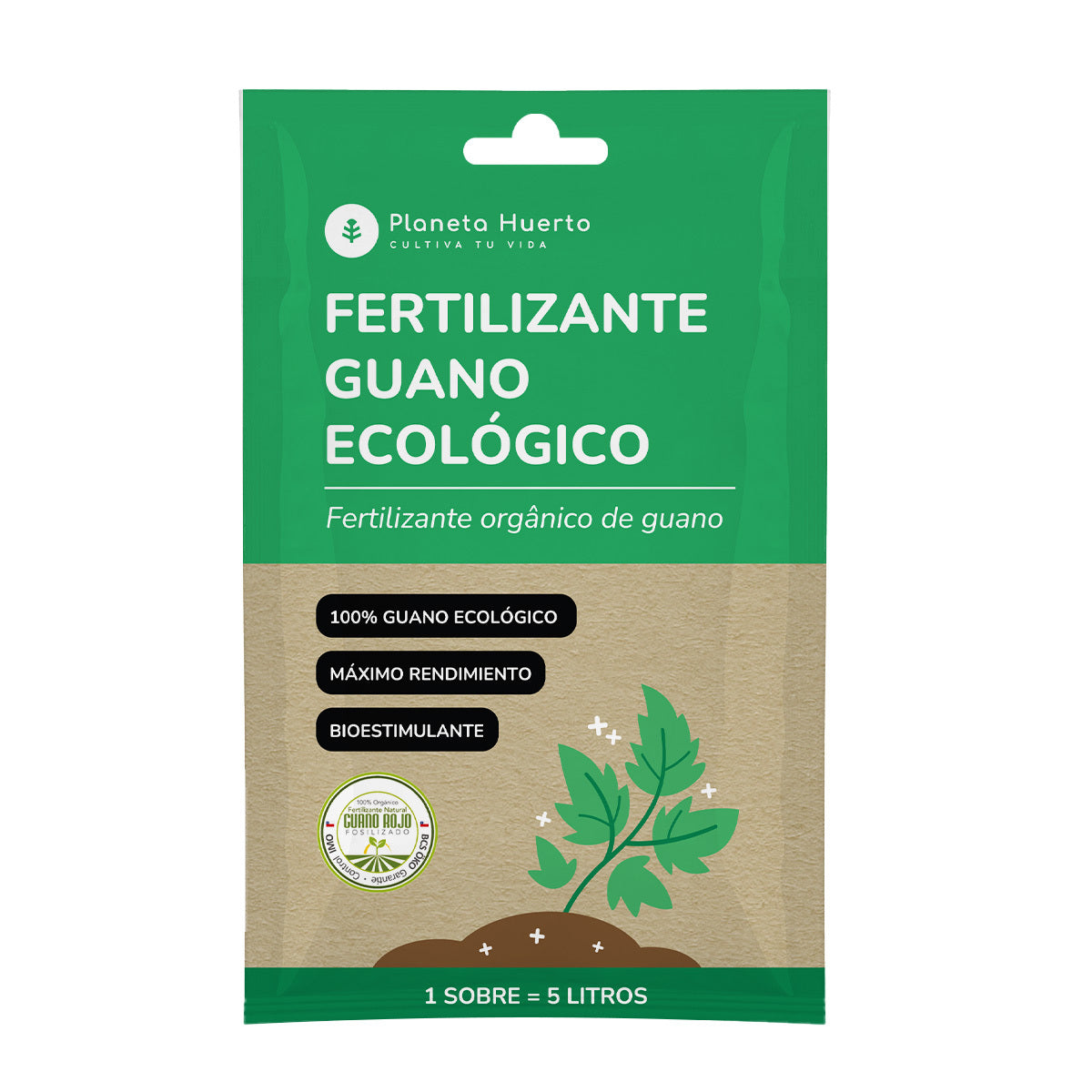 Nawóz ekologiczny Guano Planeta Huerto, opakowanie na 5 l