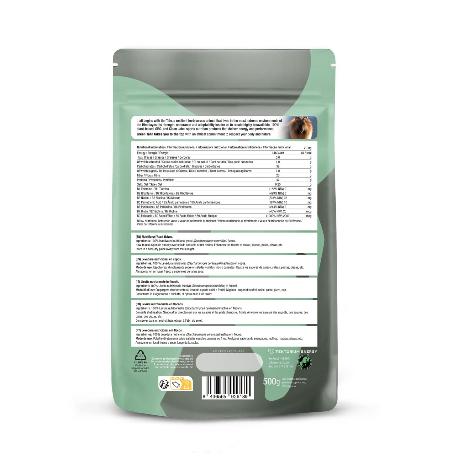 Voedingsgistvlokken: (500 g) XXL-verpakking