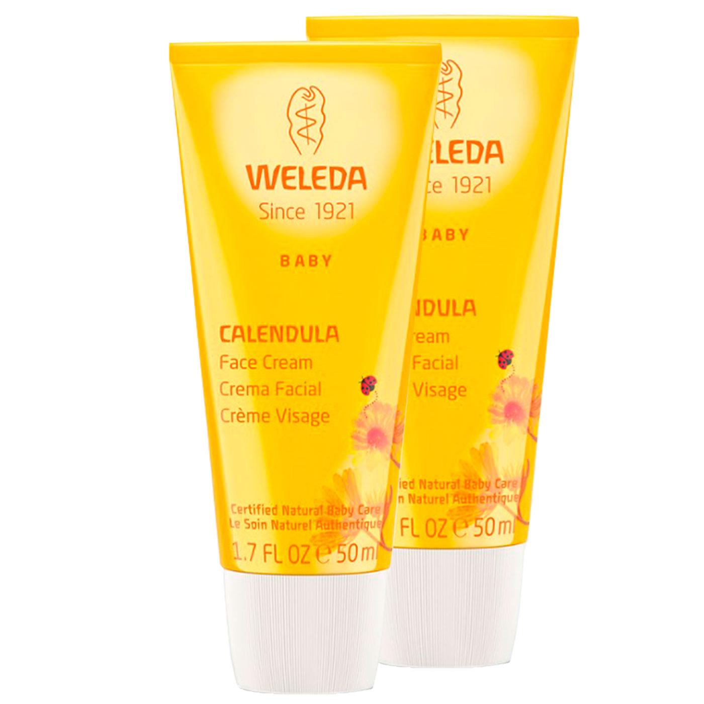 Confezione promozionale 2 pezzi Crema viso per bambini alla calendula Weleda, 50 ml