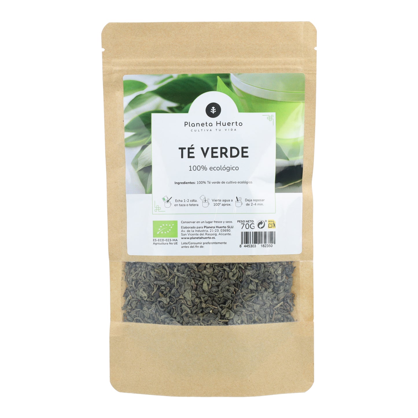 Polvere da sparo al tè verde ECO Planeta Huerto 70g