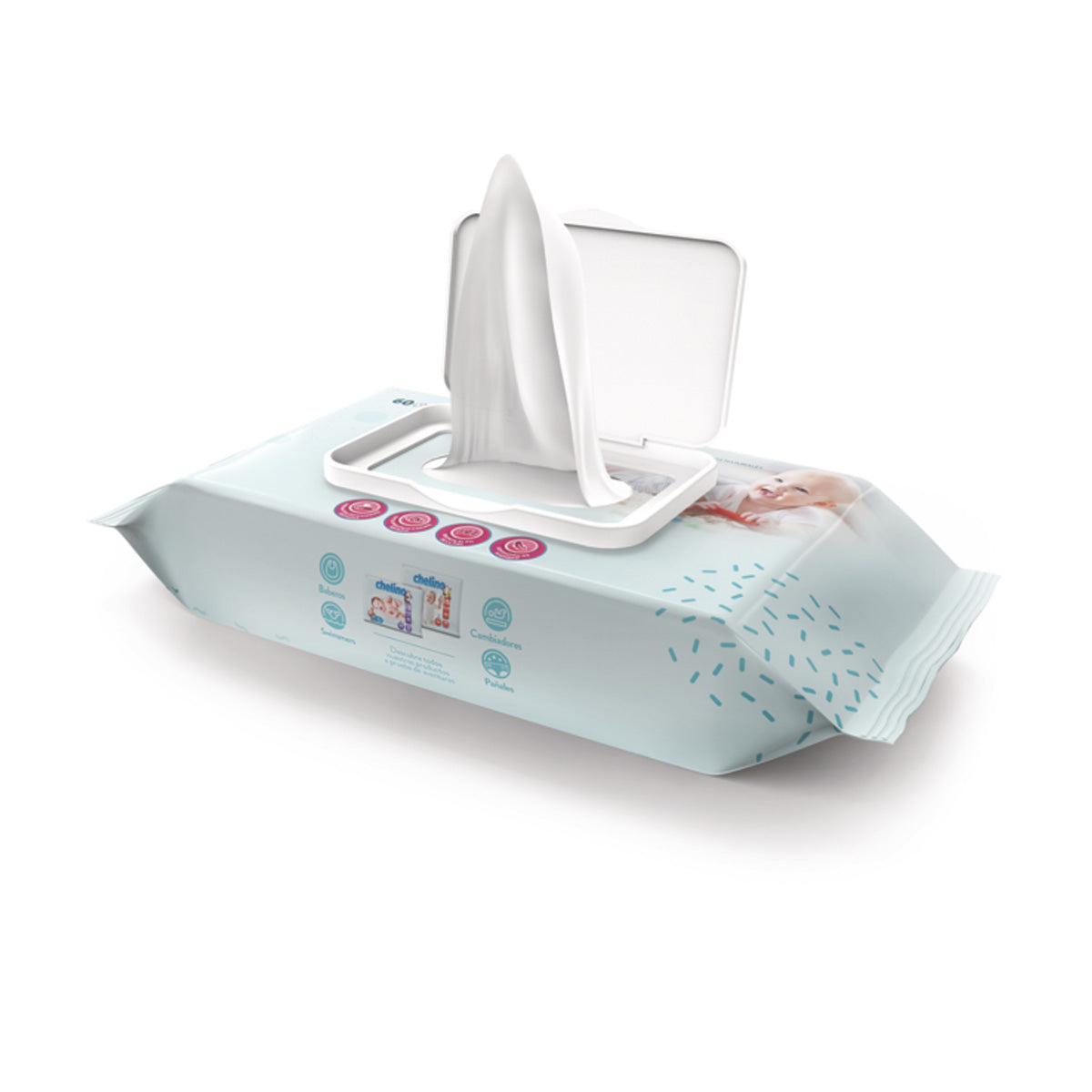 Lingettes pour bébés dermo-sensibles Chelino 60 unités