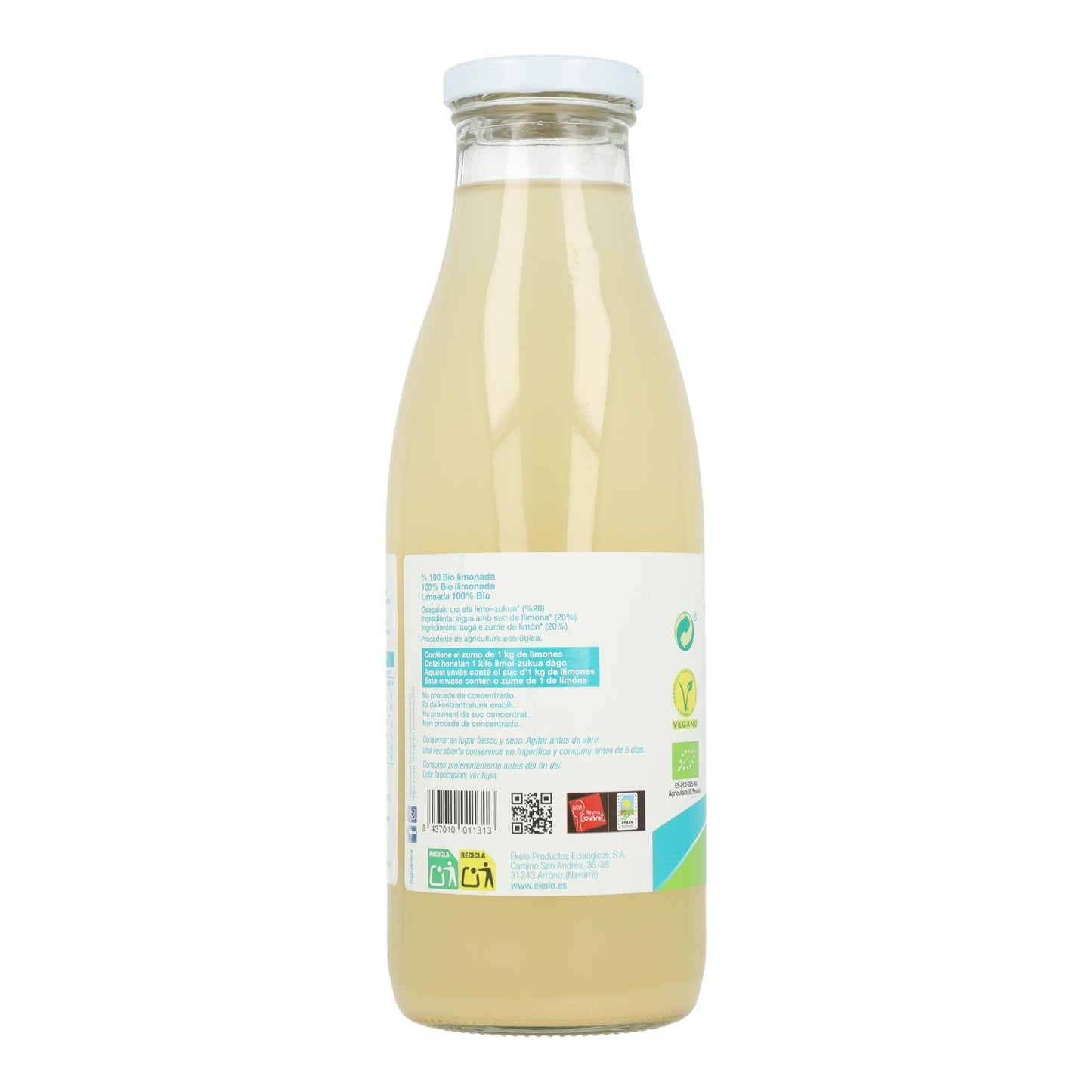 Zuckerfreie Limonade BIO Ékolo, 750 ml