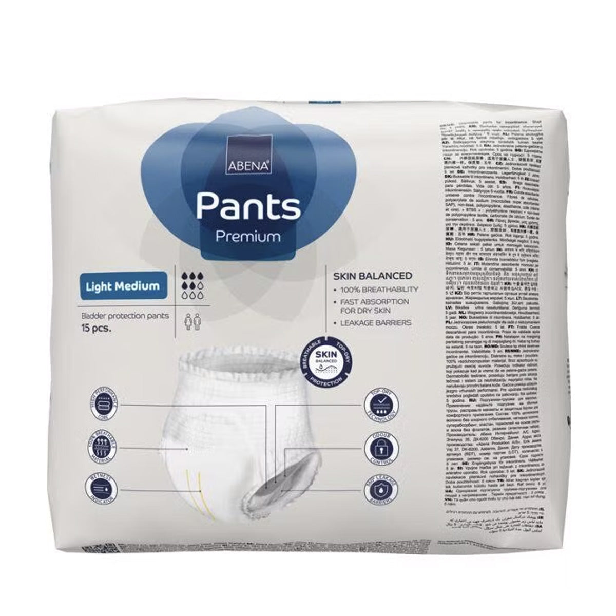 Pants Light för lätt inkontinens, storlek M, ABENA 15 st