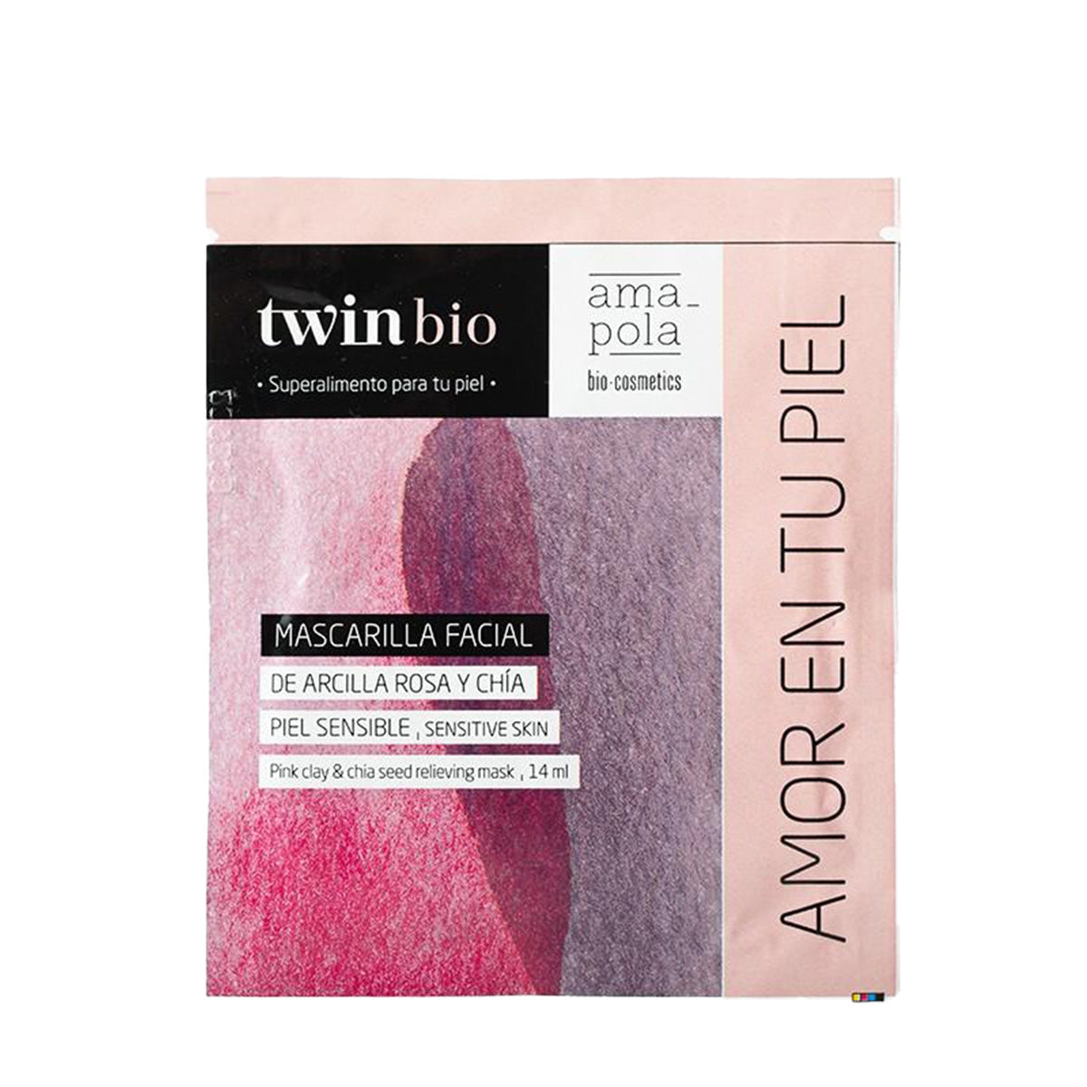 Amapola ansiktsmask med rosa lera och chia, 14 ml