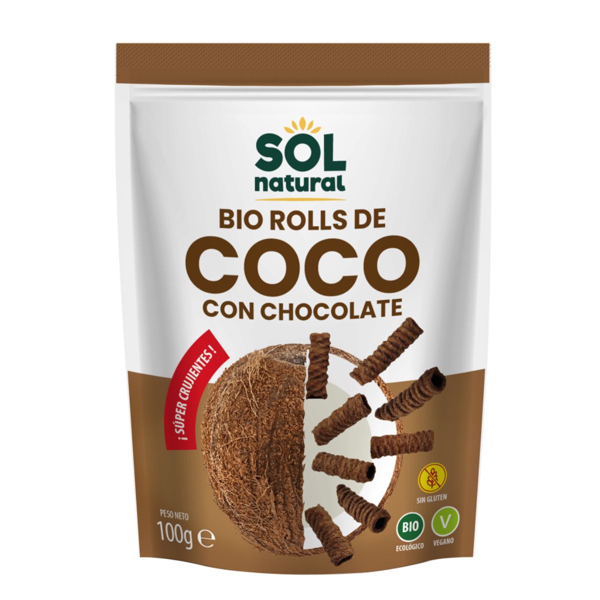 Rotoli croccanti al cocco e cioccolato Bio Sol Natural 100 g