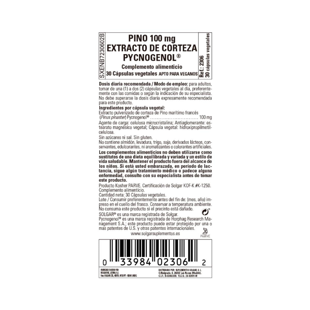 Pycnogenol 30 vegetabiliska kapslar (100 mg)