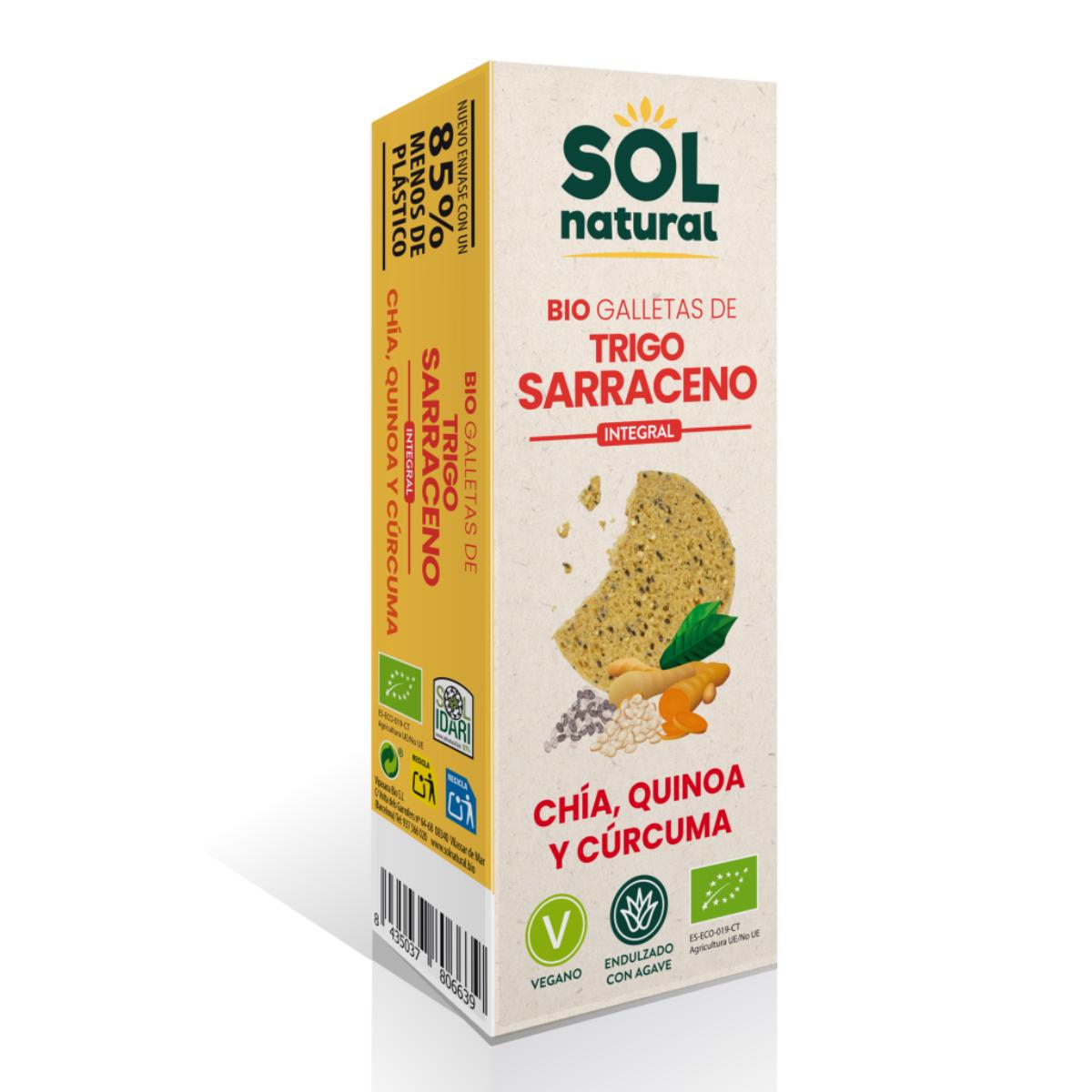 Sarraceno Wheat Biscuits with Chia and Quinoa Sol Natural 175 g
