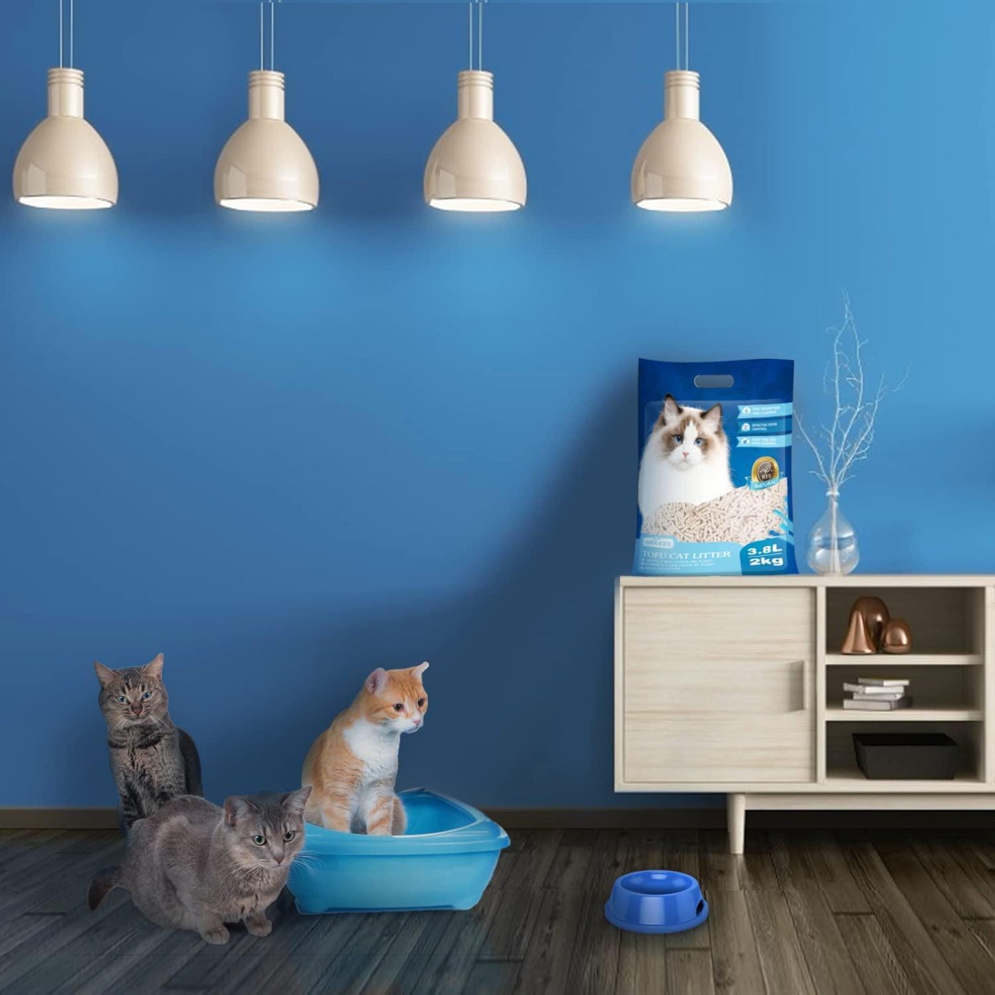 Biologiskt nedbrytbar tofubaserad kattströ Nobleza 3,8 l