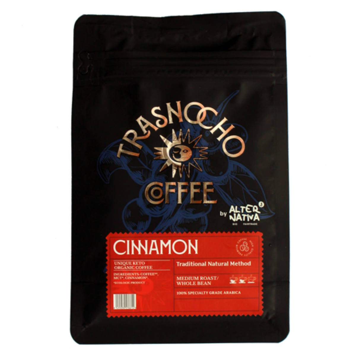 Trasnocho Alternativa Organic KETO Coffee Beans with Cinnamon 200 g