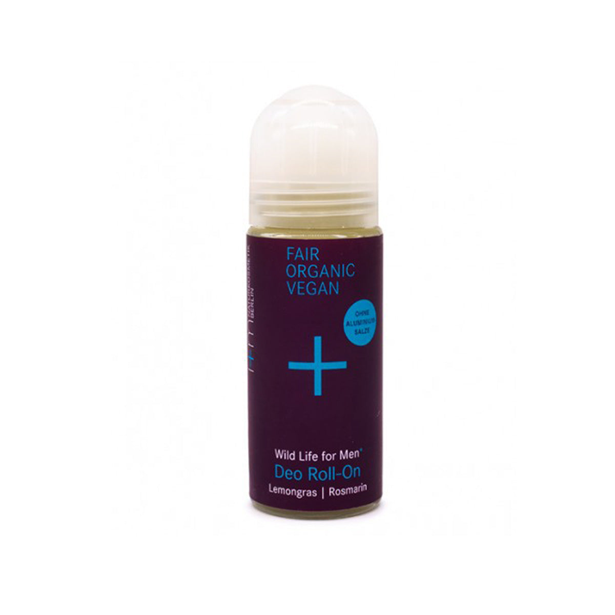 Roll-on deodorant Rozemarijn en Citroengras. Unisex. 50 ml. Glas en gerecycled en recyclebaar plastic.