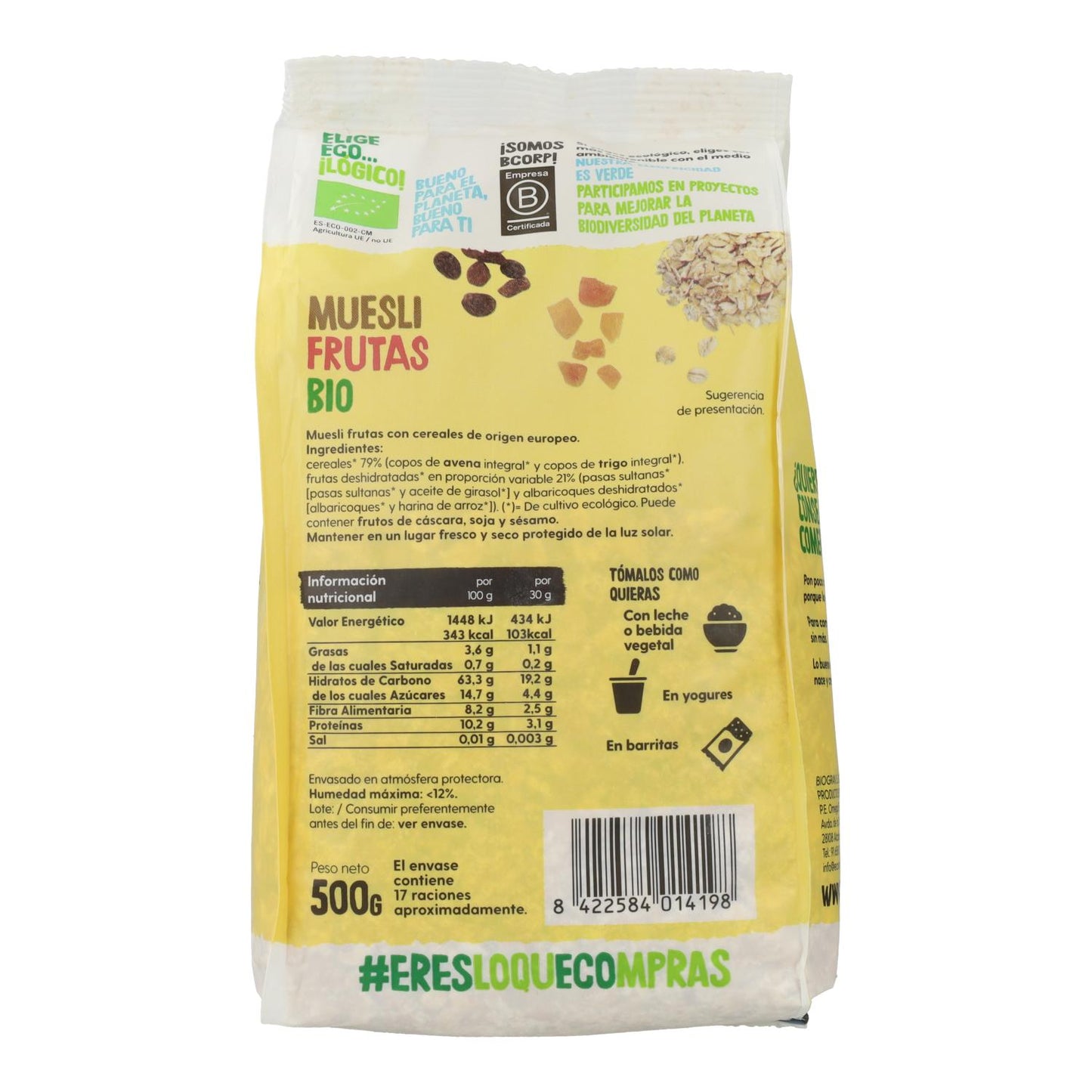 Biologische fruitmuesli, 500 g Ecocesta