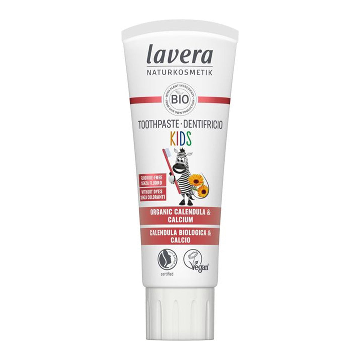 Pasta do zębów dla dzieci bez fluoru Calendula Bio & Calcio Lavera, LAVERA, 75 ml