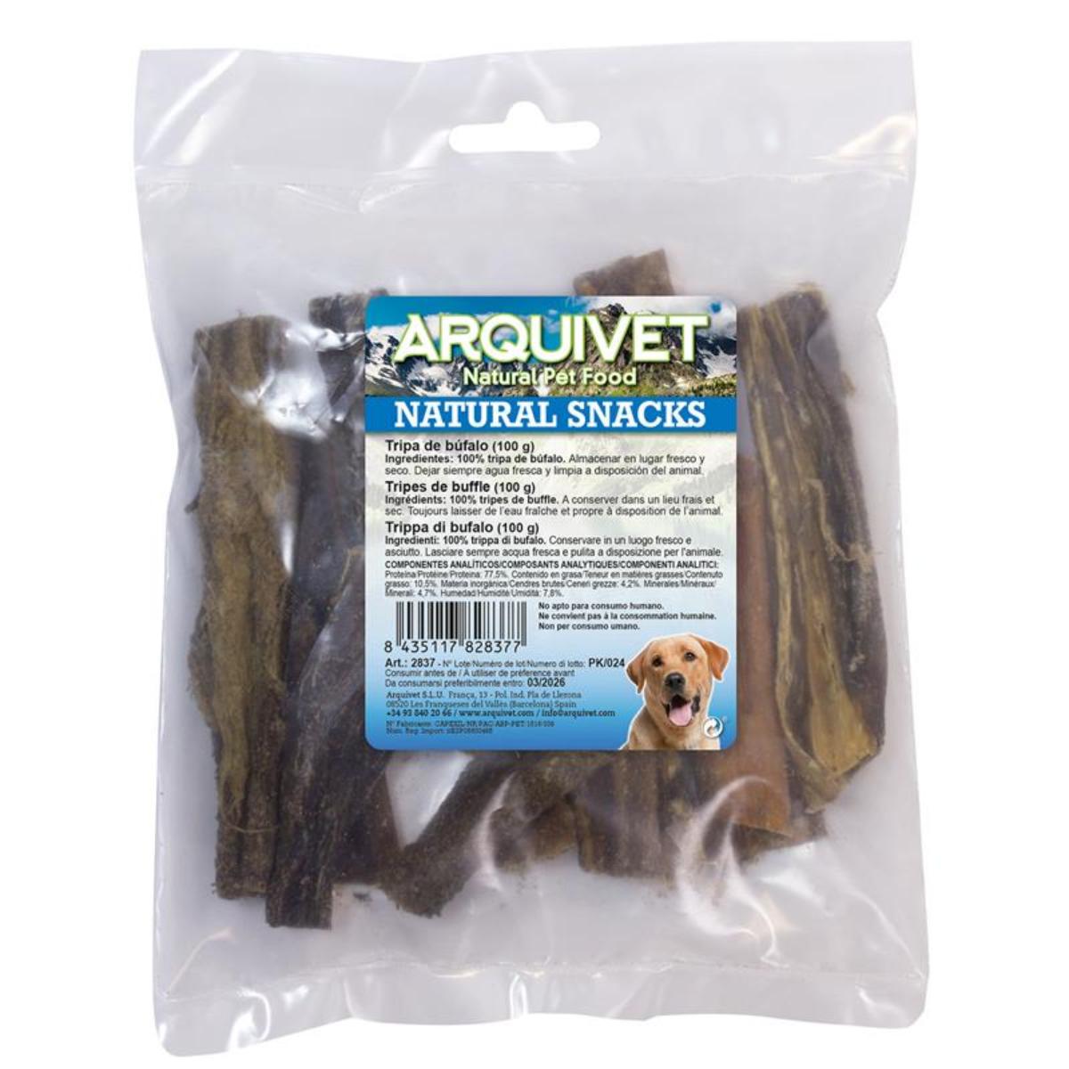 Natuurlijke snack voor honden Buffelworst Arquivet 100 g