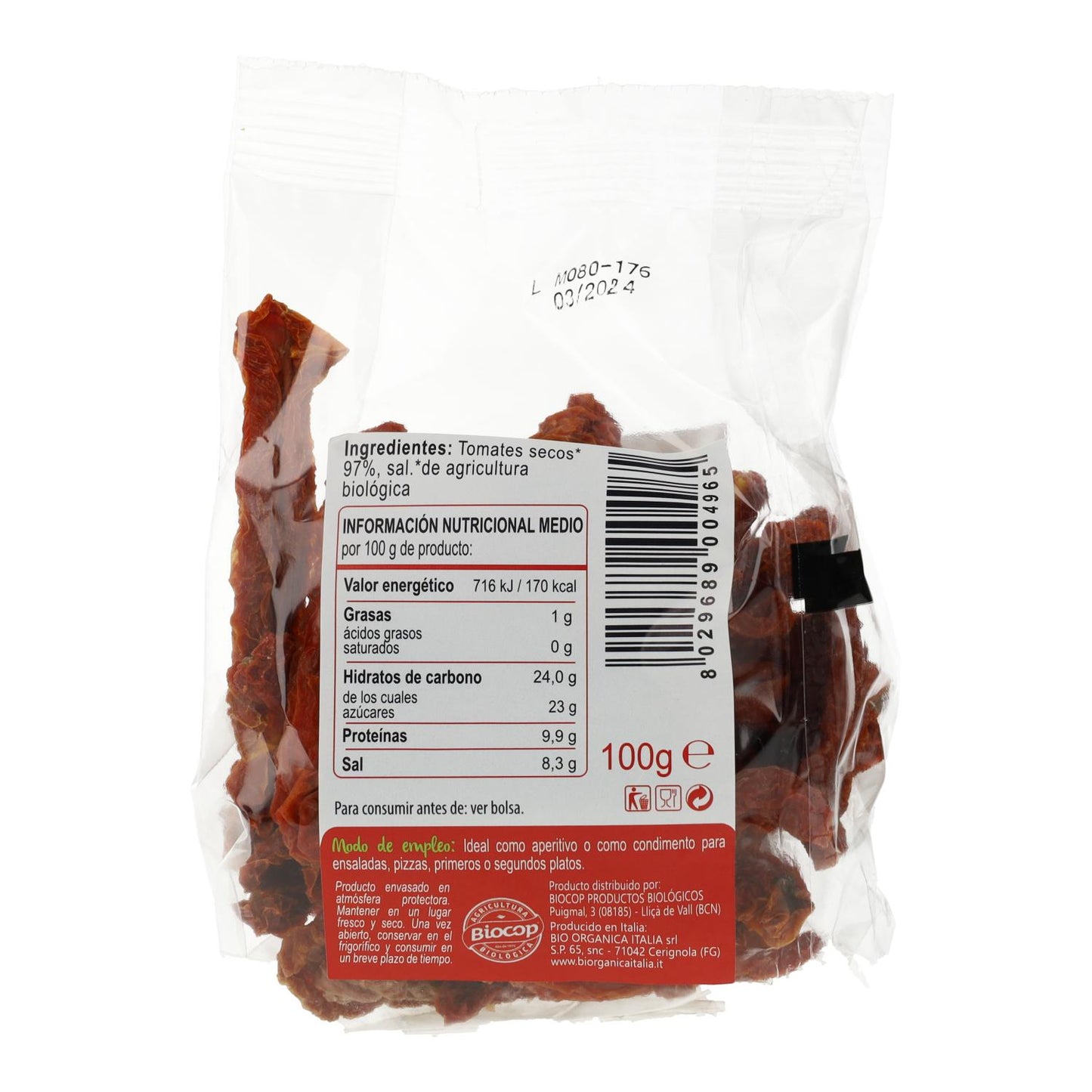 Getrocknete Tomaten in der Tüte Bio Organica Italia 100 g