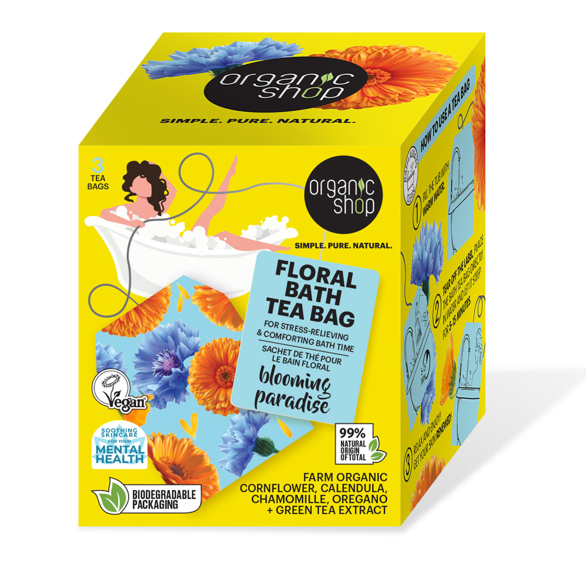 Bustine di tè da bagno ai fiori «BLOOMING PARADISE», Organic Shop