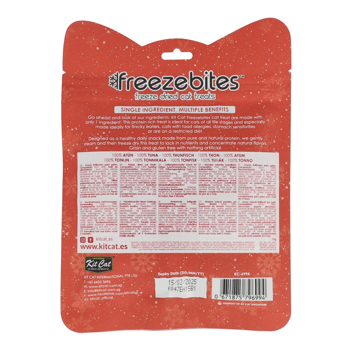 Cat FreezeBites Kit - Tuna 15 g Natural freeze-dried snack for cats