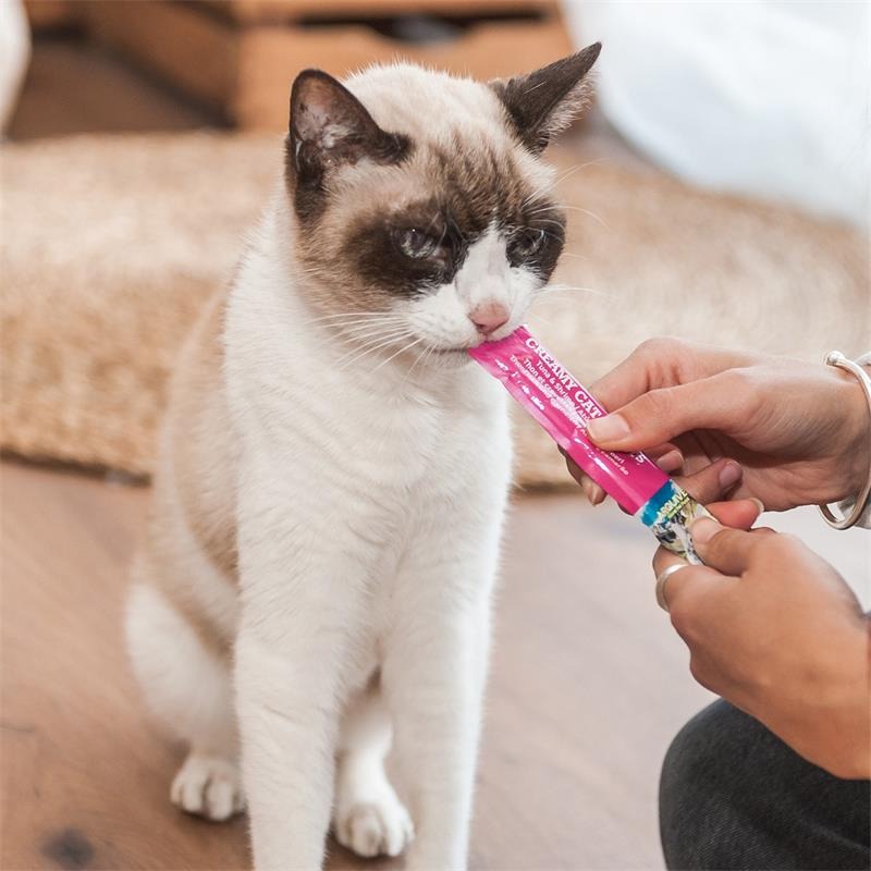 Creamy Cat Treats Snack cremoso de Pollo y Cangrejo Arquivet 5x14 g