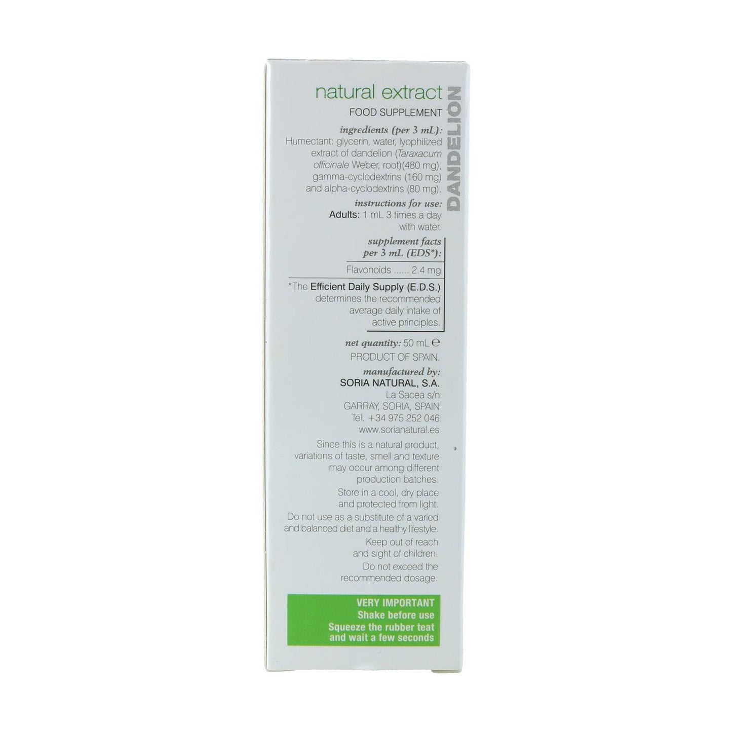 Löwenzahn-Extrakt Soria Natural, 50 ml
