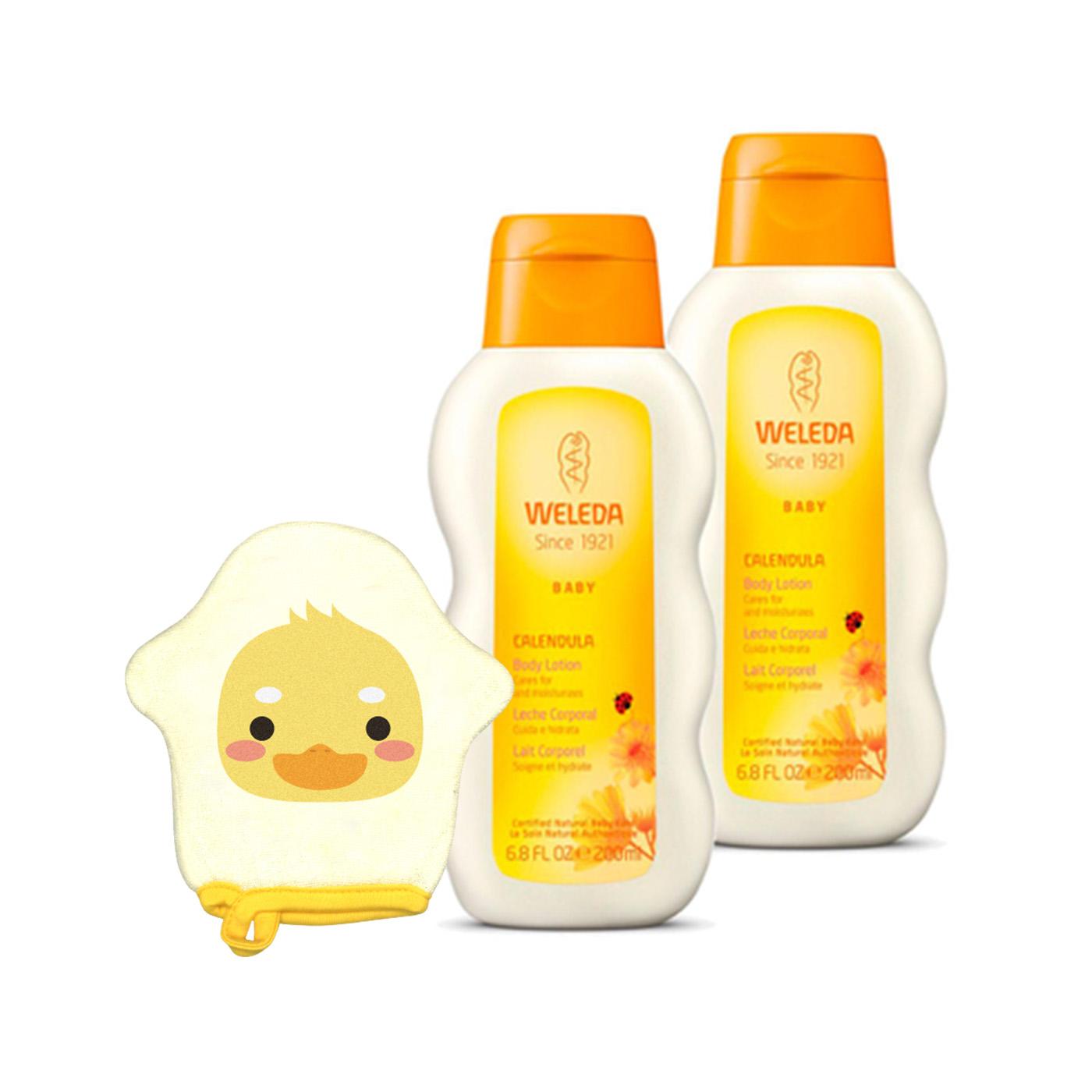 Confezione promozionale 2 pezzi Latte corpo alla calendula per bambini Weleda, 200 ml