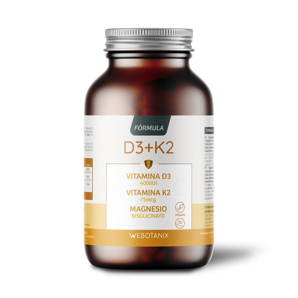 Vitamin D3 4000 IU + K2 + Magnesium Vegan Formula, WeBotanix