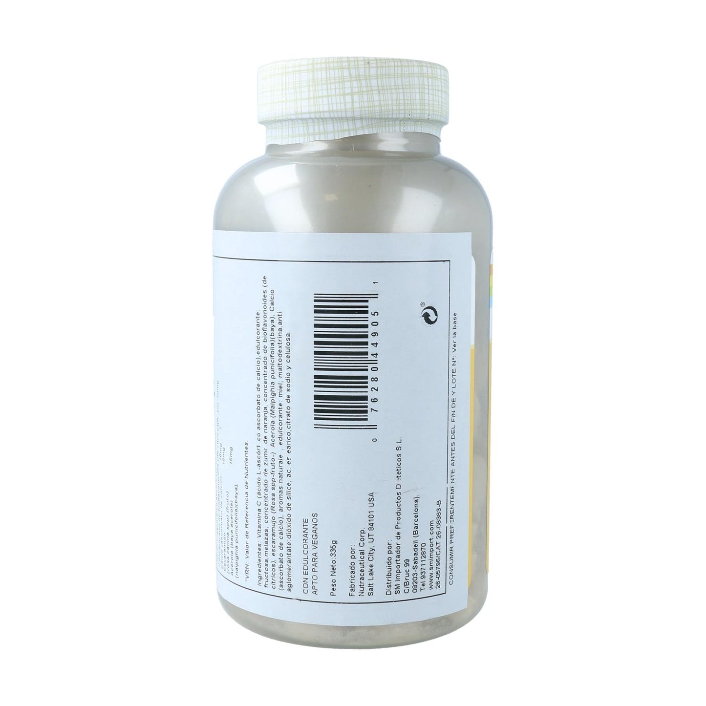 Vitamin C Kautabletten mit Orangengeschmack 500 mg Solaray, 100 Tabletten.