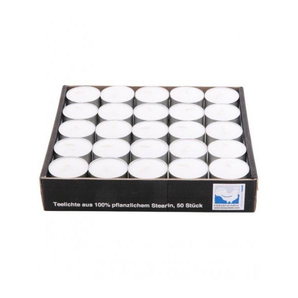 Bougies chauffe-plat Kerzenfarm (pour diffuseur) blanches, 50 pièces