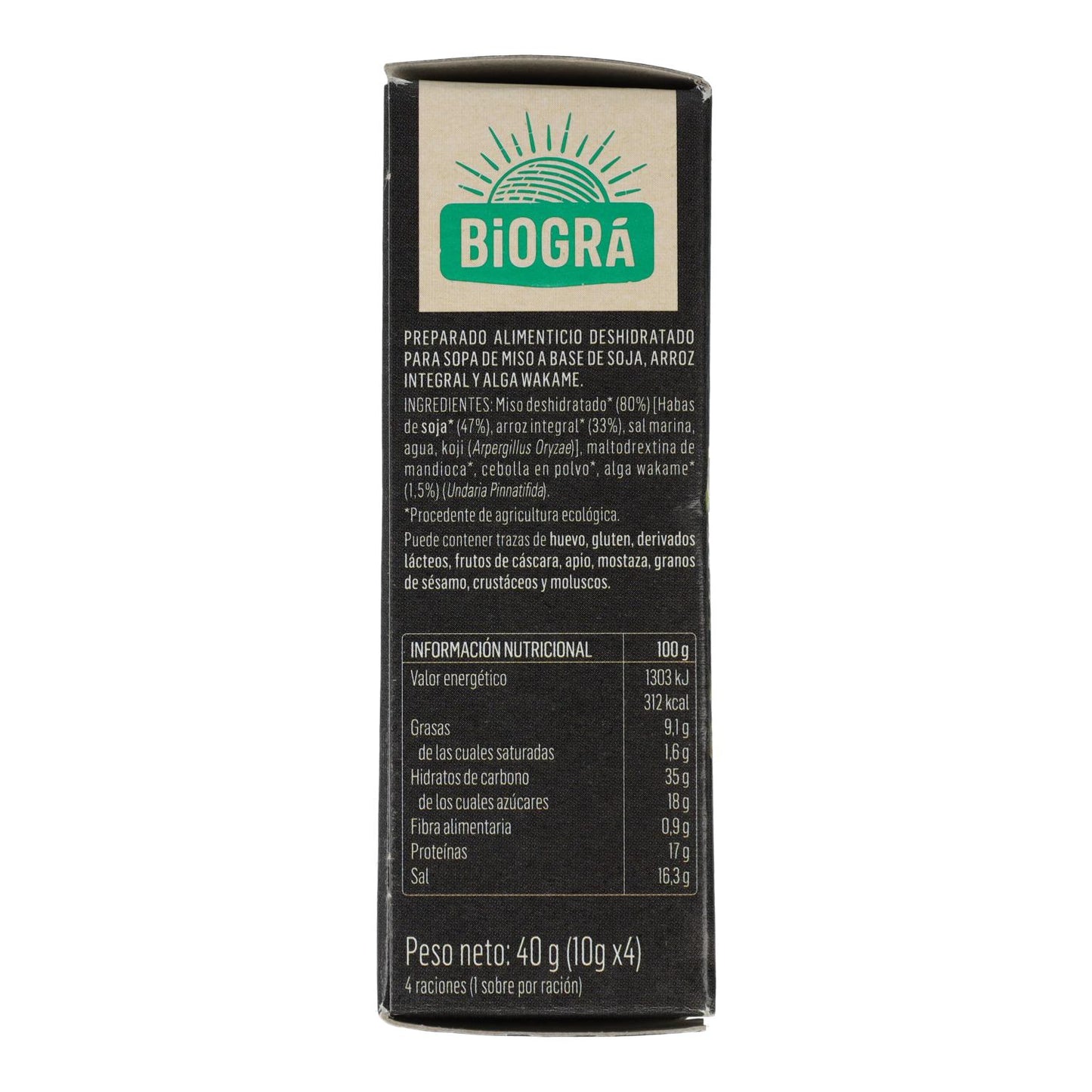 Soupe aux algues miso rouge et wakame Biográ, 4 x 10 g