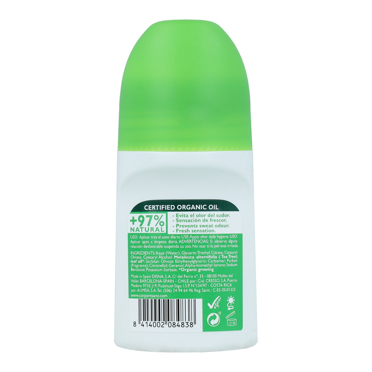 2x roll-on deodorant met tea tree Corpore Sano 75 ml