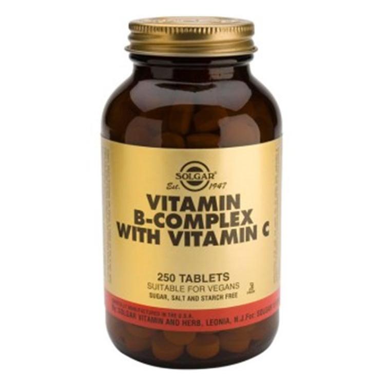 Complexe de vitamines B avec vitamine C 250 comprimés - Solgar