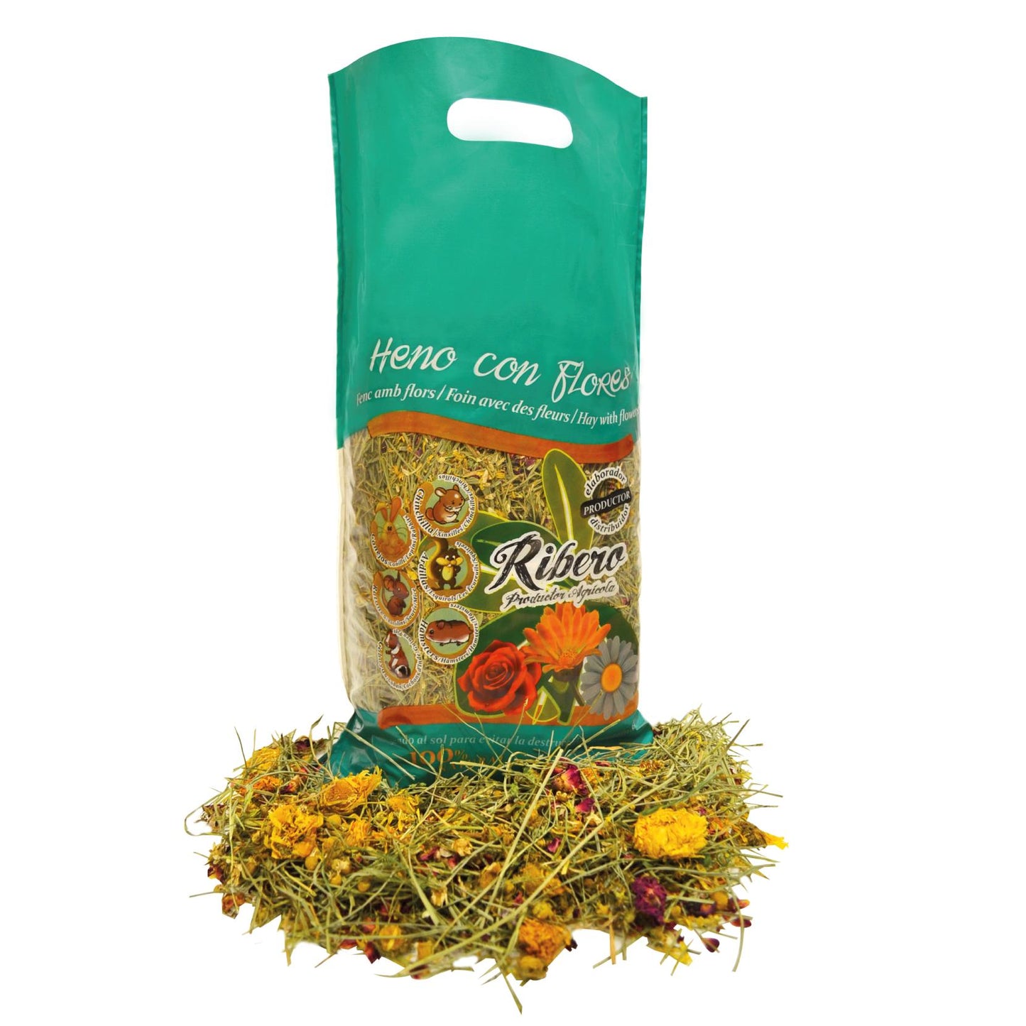 Hay with flowers for rabbits and rodents 500 g Ribero