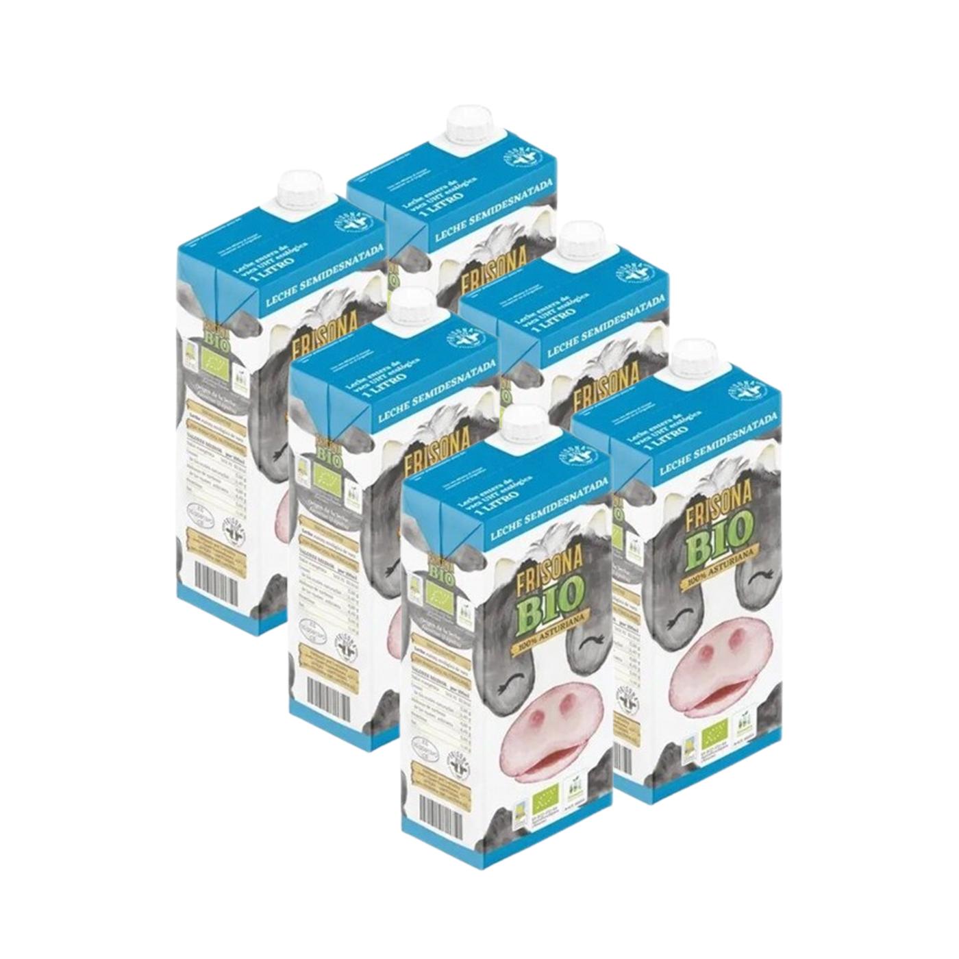 Latte parzialmente scremato Frisona Bio confezione da 6 bottiglie da 1 litro