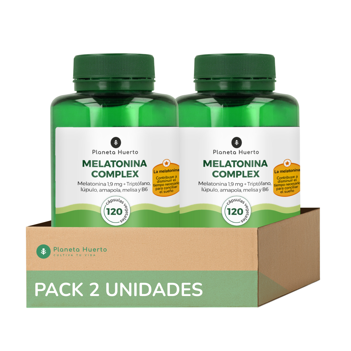 Opakowanie 2xMelatonina complex Planeta Huerto 120 kaps