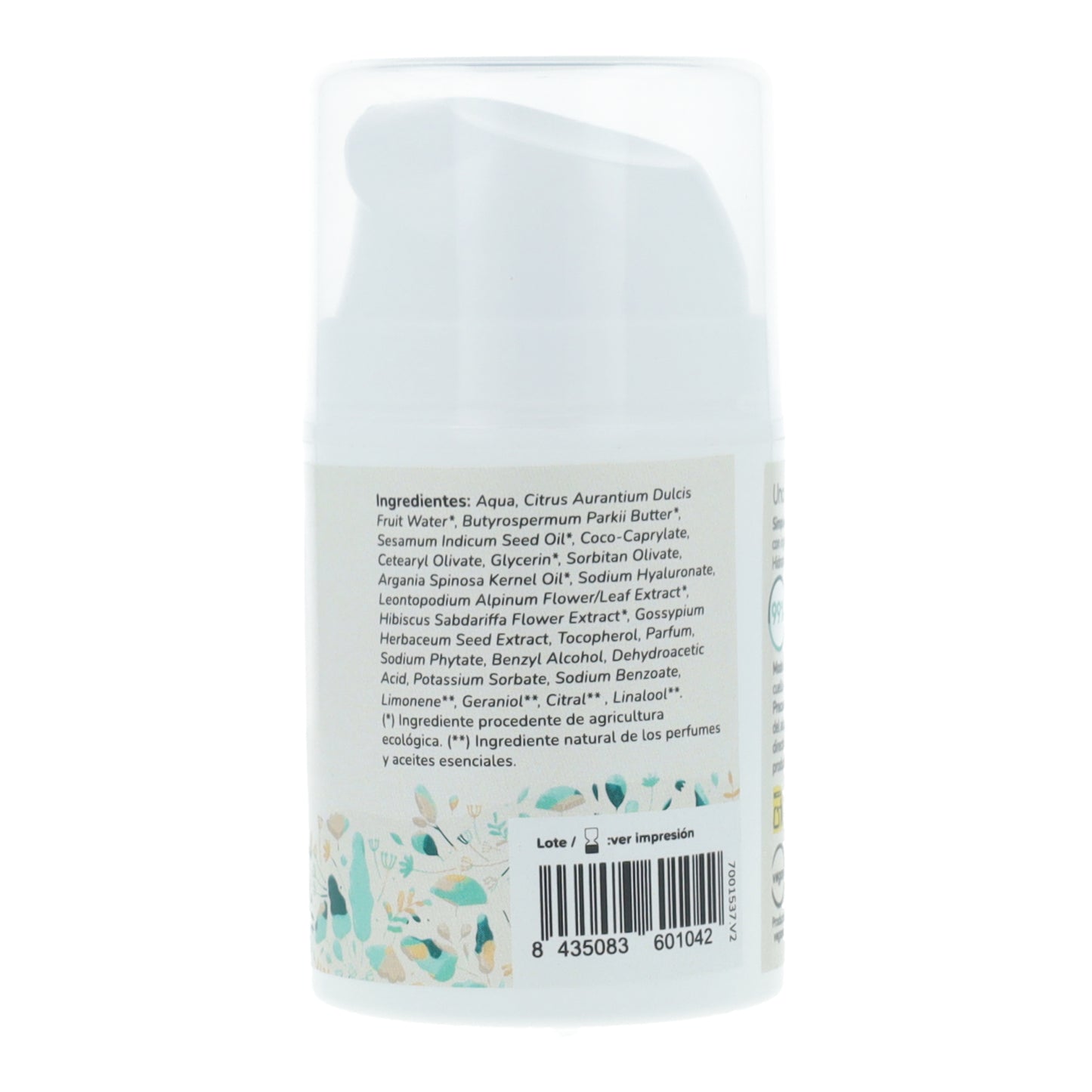 Crema idratante viso all'argan e cotone Planeta Huerto 50 ml