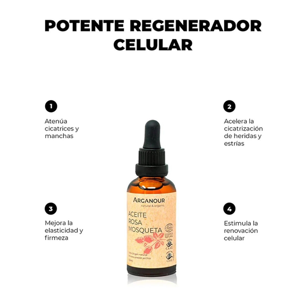 Olio corpo alla rosa mosqueta BIO 100% Arganour 50 ml