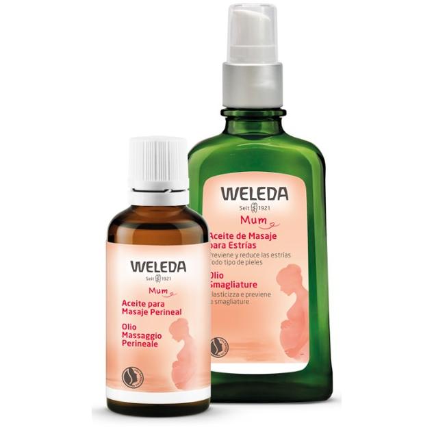 Pack grossesse Huile de massage pour la zone périnéale + Huile de massage pour les vergetures