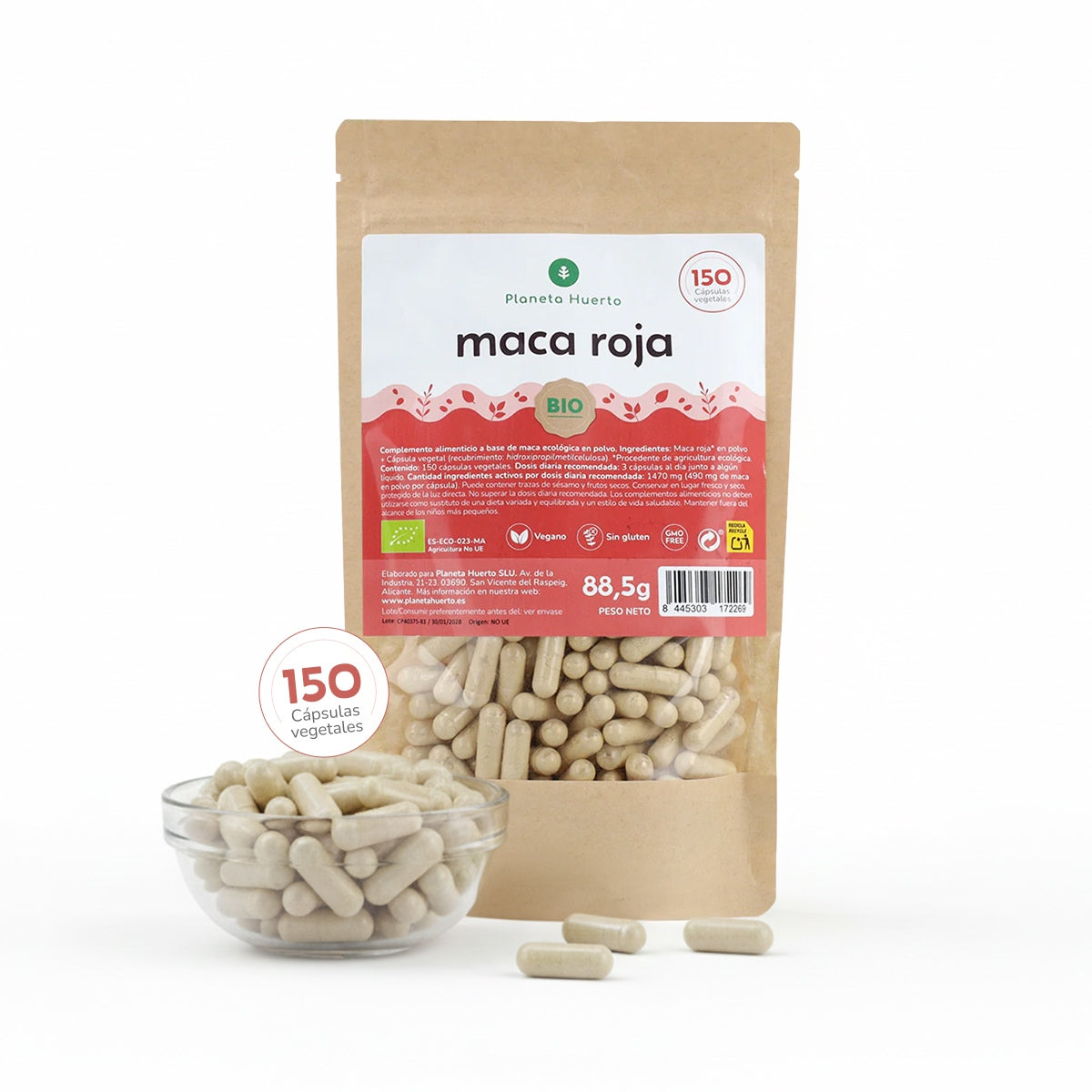 Biologische rode Maca Biologische rode Maca Planeta Huerto 150 capsules