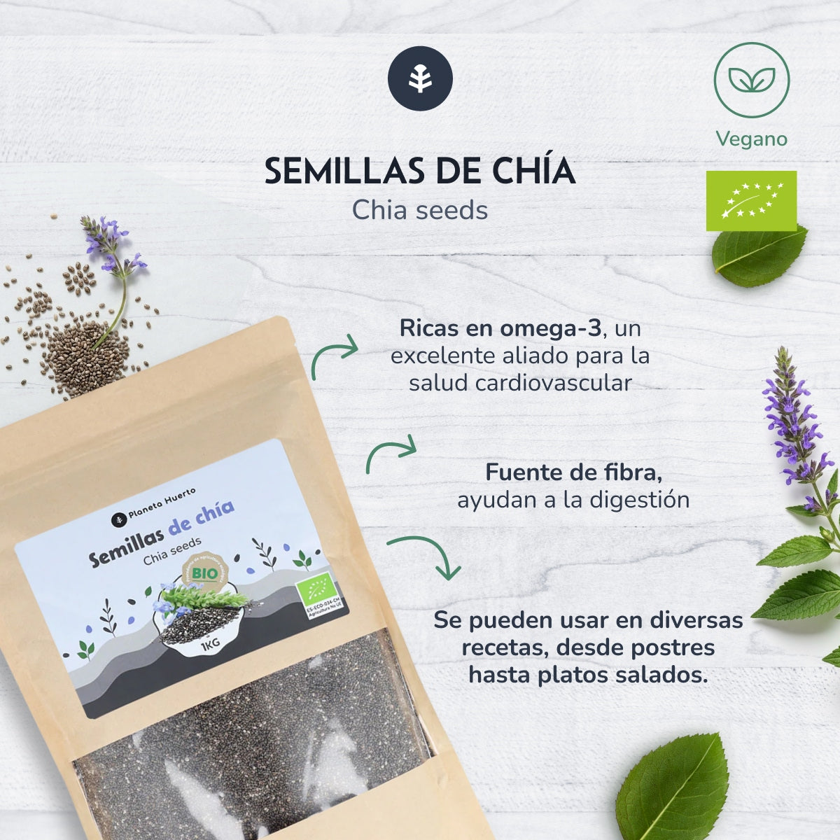 Nasiona chia ECO Planeta Huerto 1 kg