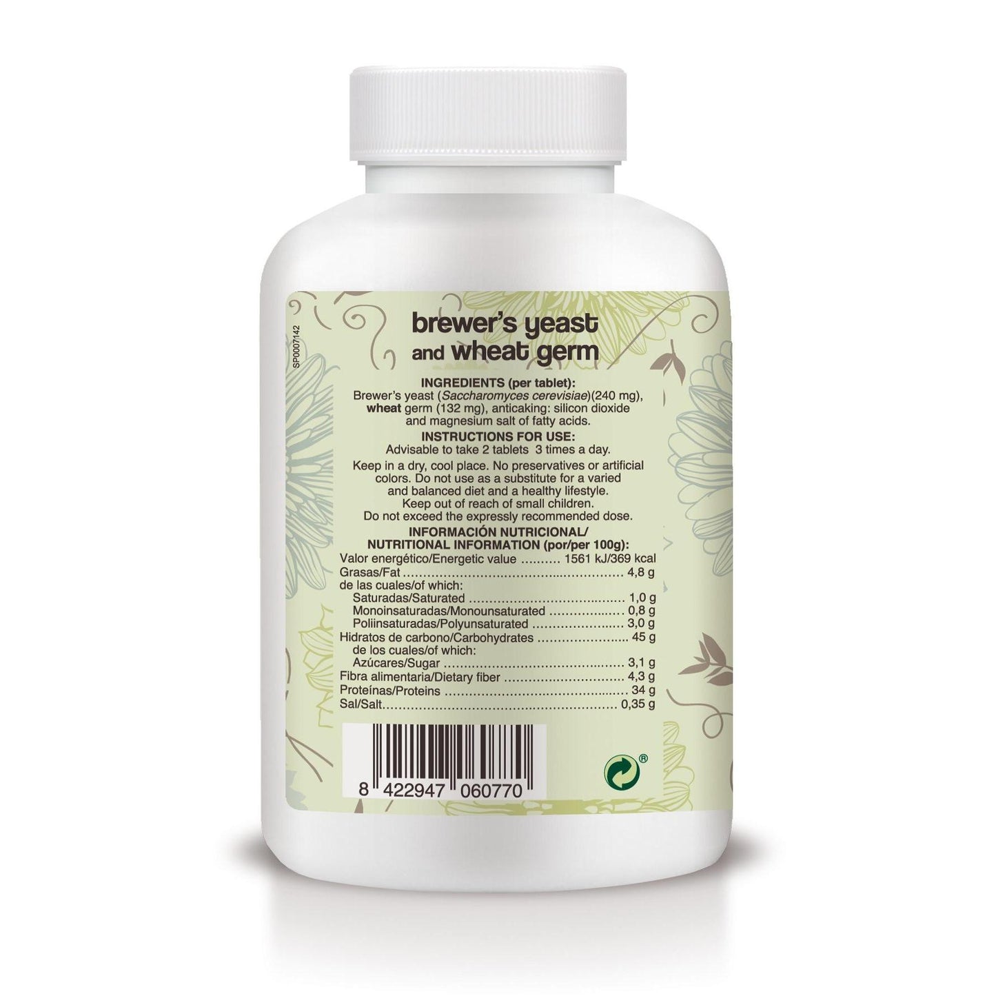 Zarodki pszeniczne i drożdże piwne Soria Natural, 500 tabletek