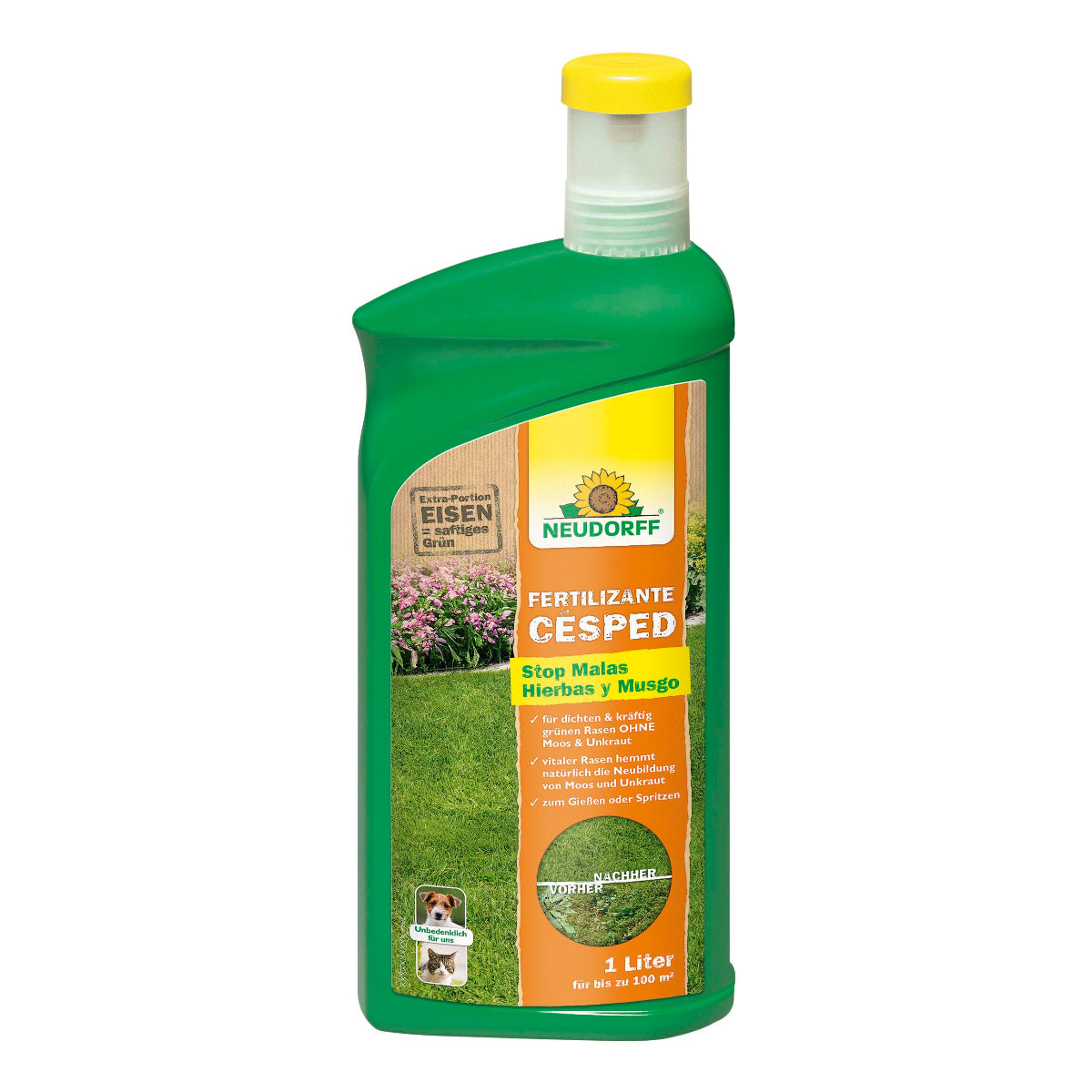 Engrais pour gazon Stop mauvaises herbes et mousse Neudorff 1 L