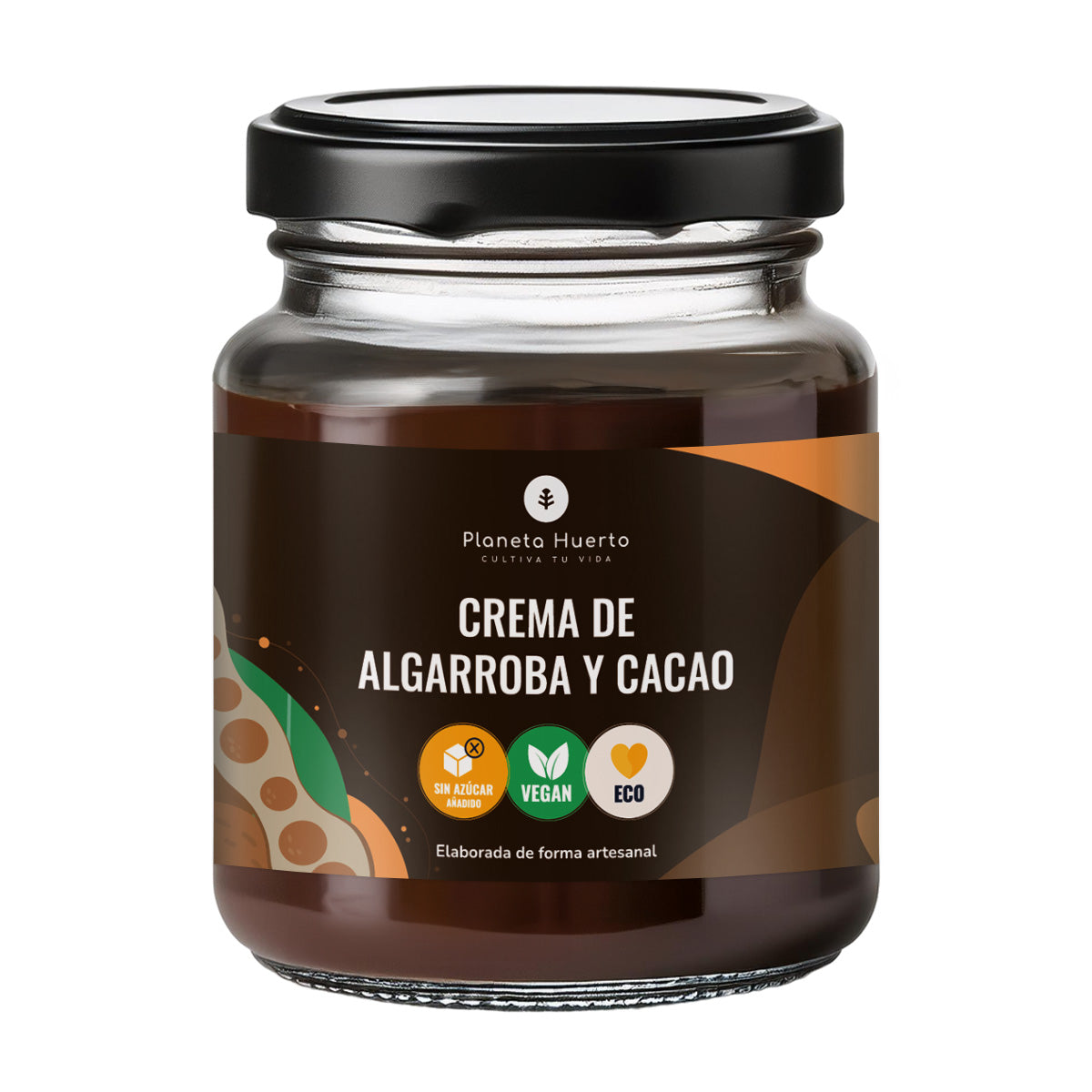 Crema di carruba e cacao senza zucchero ECO Planeta Huerto 230 gr.