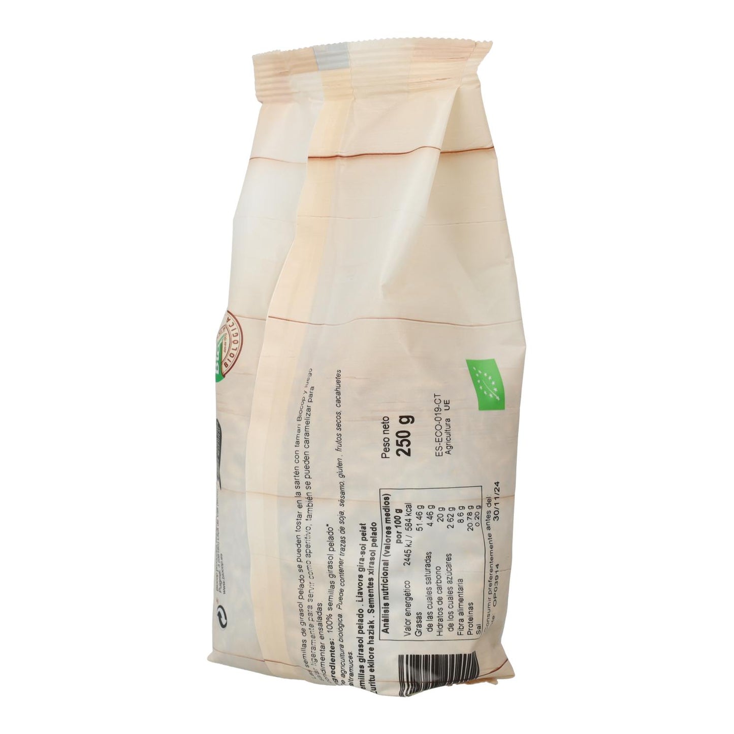 Gepelde zonnebloempitten BIO, Biocop, 250 g