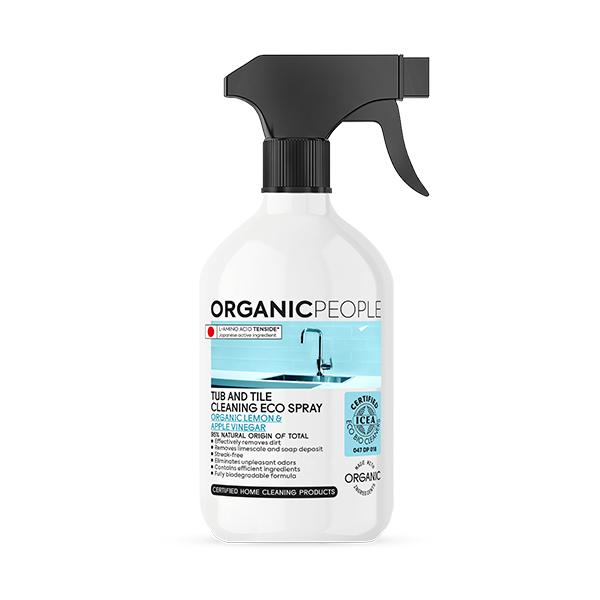 Spray nettoyant pour baignoires et carrelages - Citron et vinaigre de pomme bio Organic People 500 ml