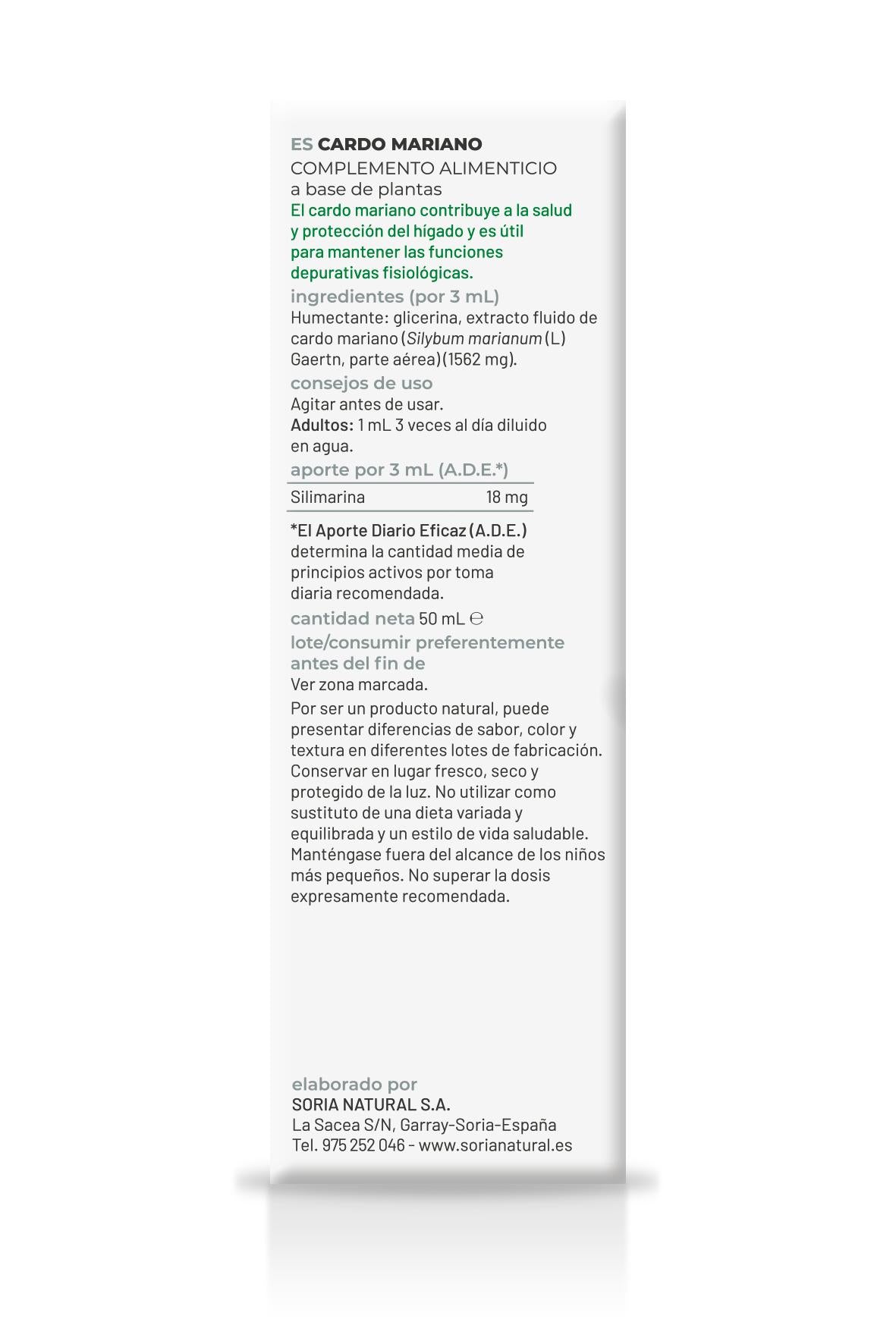 2x-pakket Mariadistelextract Soria Natural, 50 ml